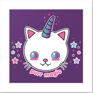 Kawaii Caticorn Pastel Goth Posters and Art